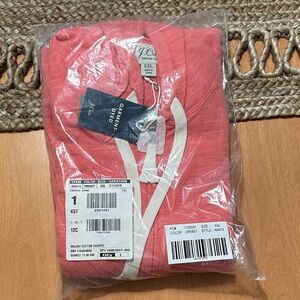 J. Crew Malibu Zip Hoodie XXL Coral NWT